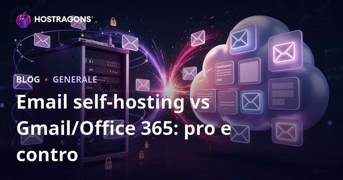 Auto-Hosting Email vs Gmail/Office 365: Vantaggi e Svantaggi