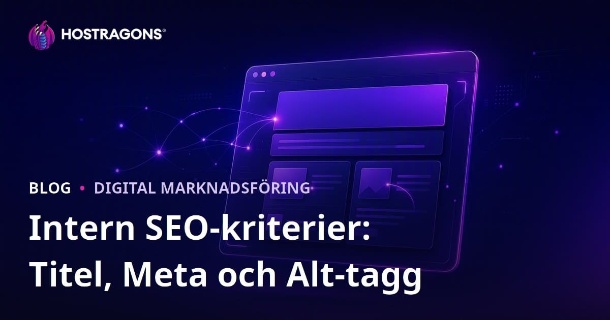 Inomsidans SEO-kriterier: Titel, Metabeskrivning och Alt-taggar