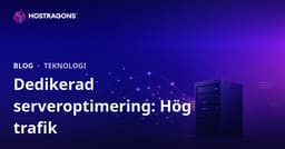 Optimering av Dedicated (hyrda) servrar för webbplatser med hög trafik