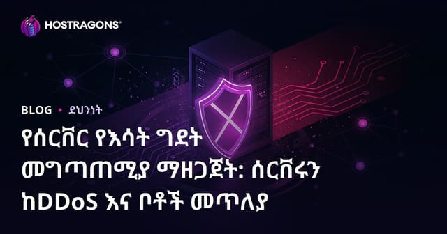 የሰርቨር የእሳት ግደት መግጣጠሚያ ማዘጋጀት: ሰርቨሩን ከDDoS እና ቦቶች መጥለያ