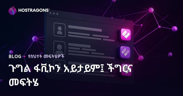 ጉግል ፍለጋ ውጤቶች ላይ ፋይቪኮን የማይታየ ችግር እና መፍትሔ