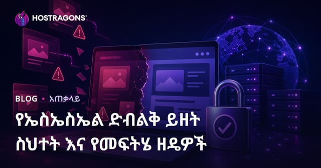 የኤስኤስኤል ድብልቅ ይዘት ስህተት እና የመፍትሄ ዘዴዎች