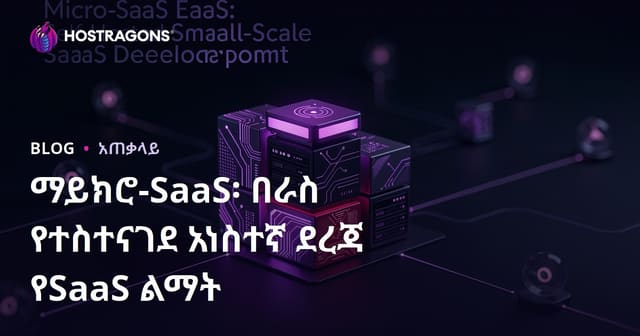 ማይክሮ-SaaS፡ በራስ የተስተናገደ አነስተኛ ደረጃ የSaaS ልማት