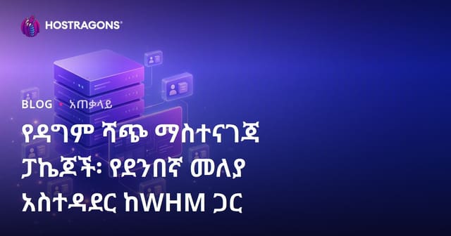 የዳግም ሻጭ ማስተናገጃ ፓኬጆች፡ የደንበኛ መለያ አስተዳደር ከWHM ጋር