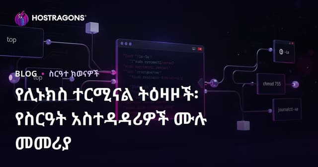 ለሲስተም አስተዳዳሪዎች የLinux Terminal ትእዛዞች ዝርዝር መመሪያ