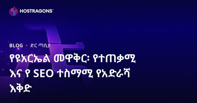 የURL መዋቅር፡ ለመጥቀስና ለSEO የተሳካ የድህረ ገጽ አድራሻ እድርጅ
