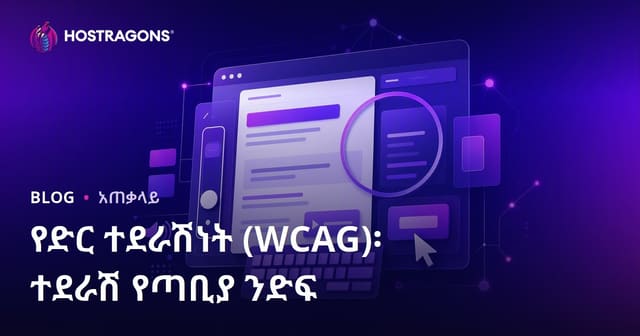 የድር ተደራሽነት (WCAG)፡ ተደራሽ የጣቢያ ንድፍ