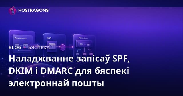 Наладжванне запісаў SPF, DKIM і DMARC для бяспекі электроннай пошты