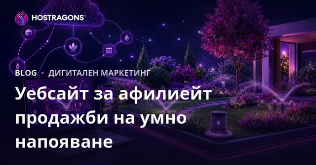 Сайт за партньорство в продажбите на умни системи за напояване и автоматизация на градини