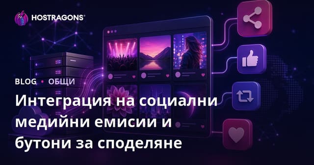 Интеграция на социални медийни фийдове и бутони за споделяне