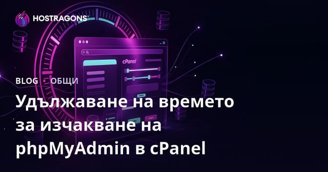 Удължаване на времето за изчакване на phpMyAdmin в cPanel