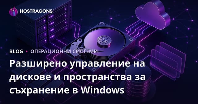 Разширено управление на дискове и пространства за съхранение в Windows