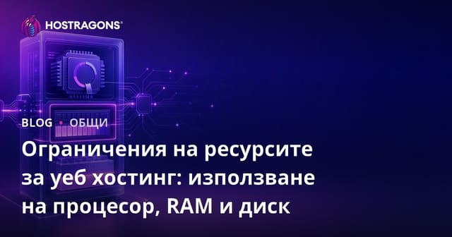 Лимити на ресурси при уеб хостинг: CPU, RAM и дискова употреба
