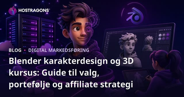 Blender karakterdesign og 3D kursus: Guide til valg, portefølje og affiliate strategi