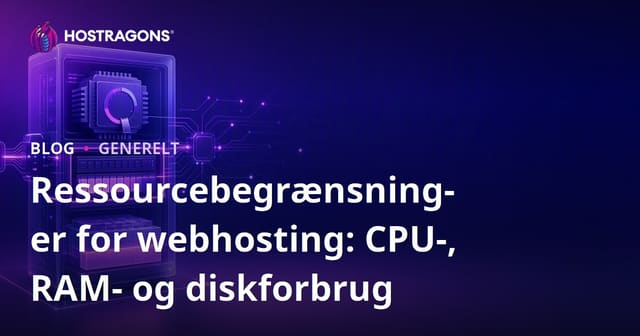 Ressourcebegrænsninger for webhosting: CPU-, RAM- og diskforbrug