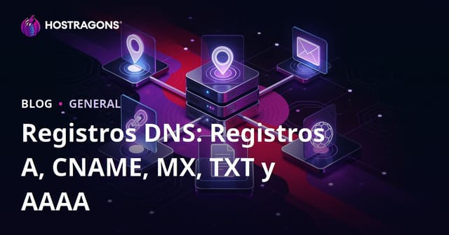 Registros DNS: A, CNAME, MX, TXT y AAAA