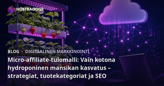 Micro-affiliate-tulomalli: Vain kotona hydroponinen mansikan kasvatus – strategiat, tuotekategoriat ja SEO