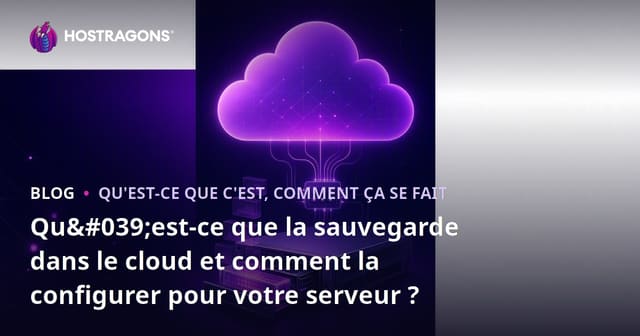 Qu'est-ce que la sauvegarde dans le cloud et comment la configurer pour votre serveur ?