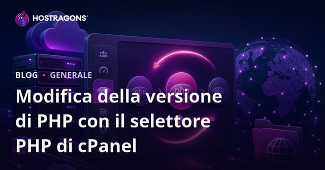 Modifica della versione di PHP con il selettore PHP di cPanel