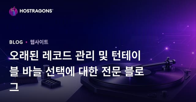 오래된 레코드 관리 및 턴테이블 바늘 선택에 대한 전문 블로그