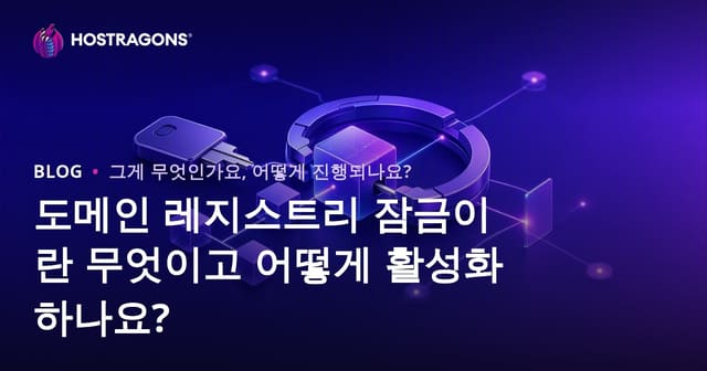 도메인 레지스트리 잠금이란 무엇이고 어떻게 활성화하나요?