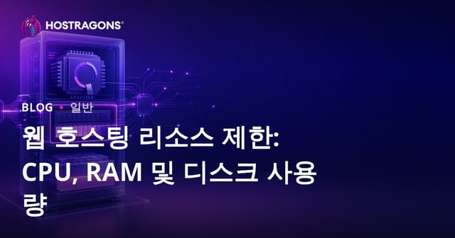 웹 호스팅 리소스 제한: CPU, RAM 및 디스크 사용량
