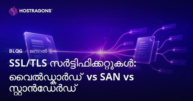 SSL/TLS സർട്ടിഫിക്കറ്റ് കൾ: Wildcard, SAN, സ്റ്റാൻഡാർഡ് — നിങ്ങളുടെ വെബ്‌സൈറ്റിന് ഏറ്റവും അനുയോജ്യമായതേത്?