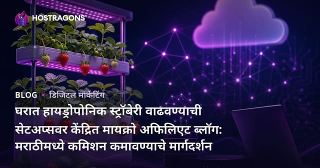 घरात हायड्रोपोनिक स्ट्रॉबेरी वाढवण्याची सेटअप्सवर केंद्रित मायक्रो अफिलिएट ब्लॉग: मराठीमध्ये कमिशन कमावण्याचे मार्गदर्शन