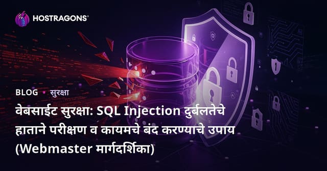 वेबसाईट सुरक्षा: SQL Injection दुर्बलतेचे हाताने परीक्षण व कायमचे बंद करण्याचे उपाय (Webmaster मार्गदर्शिका)