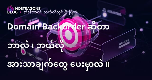 Domain Backorder ဆိုတာဘာလဲ။ နာမည်ကျော် Domain ရယူဖို့ အခြေအနေများနှင့် အကြံဉာဏ်များ