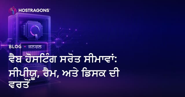 ਵੈਬ ਹੋਸਟਿੰਗ ਸਰੋਤ ਲਿਮਟ: CPU, RAM ਤੇ ਡਿਸਕ ਖਪਤ ਮੀਕਸ
