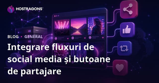 Integrarea Feed-ului de Social Media și Butoanele de Partajare