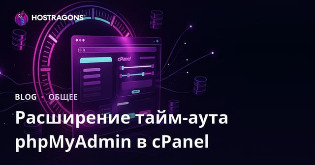Расширение тайм-аута phpMyAdmin в cPanel
