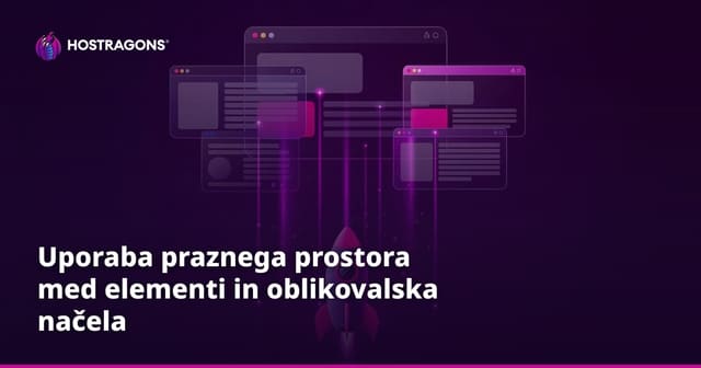 Uporaba praznega prostora med elementi in oblikovalska načela