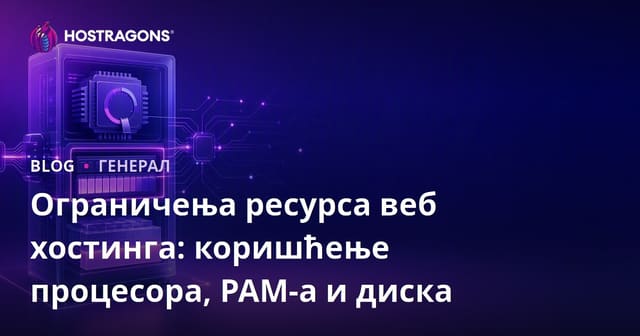 Ограничења Ресурса Веб Хостинга: Користење ЦПУ, РАМ-а и Диска