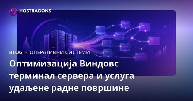 Оптимизација Виндовс терминал сервера и услуга удаљене радне површине