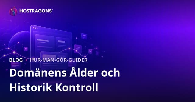 Kontroll av domänens ålder och historia: Hur man hittar en ren domän