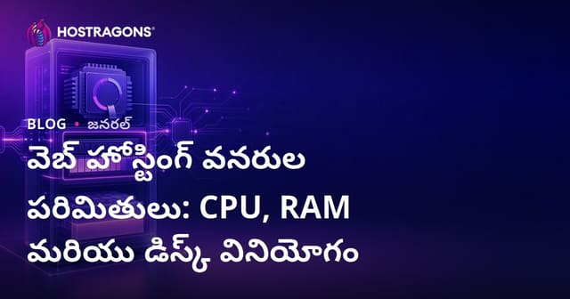 వెబ్ హోస్టింగ్ రిసోర్స్ లిమిట్స్: CPU, RAM, డిస్క్ వాడకాన్ని తెలుగులో ఎలా నిర్వహించాలి