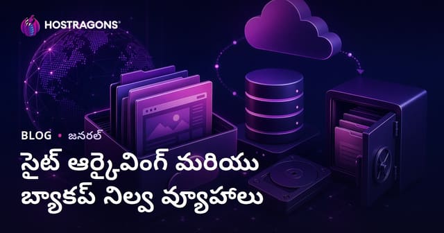 సైట్ ఆర్కైవింగ్ మరియు బ్యాకప్ నిల్వ వ్యూహాలు