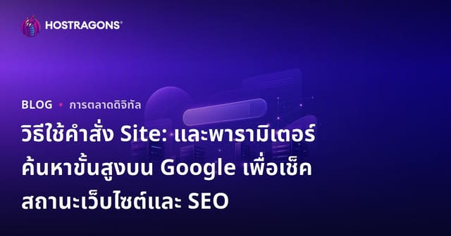 วิธีใช้คำสั่ง Site: และพารามิเตอร์ค้นหาขั้นสูงบน Google เพื่อเช็คสถานะเว็บไซต์และ SEO