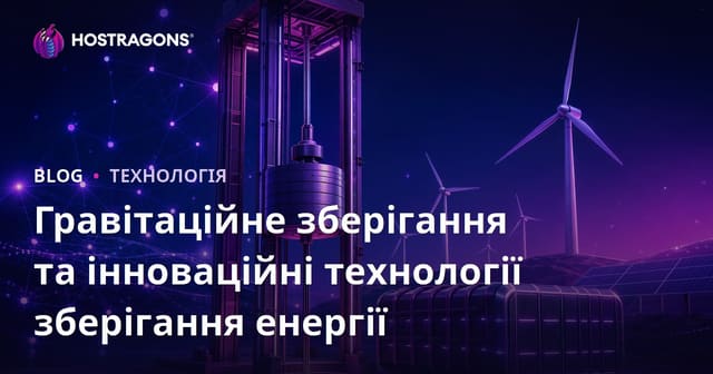 Гравітаційне зберігання та інноваційні технології зберігання енергії