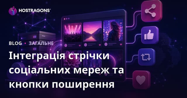 Інтеграція стрічки соціальних мереж та кнопки поширення