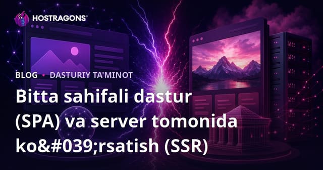 Birinchi Sahifa Ilovasi (SPA) va Server Tomonidan Yaratish (SSR)