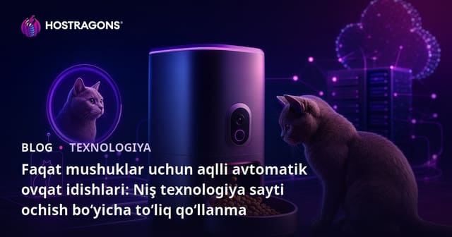 Faqat mushuklar uchun aqlli avtomatik ovqat idishlari: Niş texnologiya sayti ochish bo‘yicha to‘liq qo‘llanma