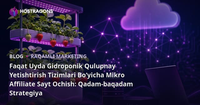 Faqat Uyda Gidroponik Qulupnay Yetishtirish Tizimlari Bo‘yicha Mikro Affiliate Sayt Ochish: Qadam-baqadam Strategiya