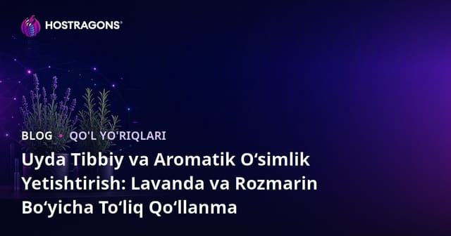 Uyda Tibbiy va Aromatik O‘simlik Yetishtirish: Lavanda va Rozmarin Bo‘yicha To‘liq Qo‘llanma