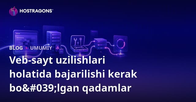 Veb-sayt uzilishlari holatida bajarilishi kerak bo'lgan qadamlar