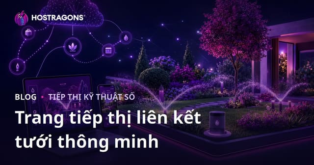 Trang web tiếp thị liên kết về hệ thống tưới tiêu thông minh và tự động hóa vườn