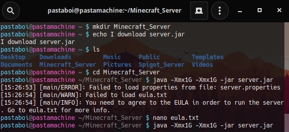 Minecraft Server Oppsett Skjerm