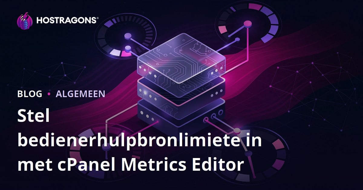 Stel bedienerhulpbronlimiete in met cPanel Metrics Editor